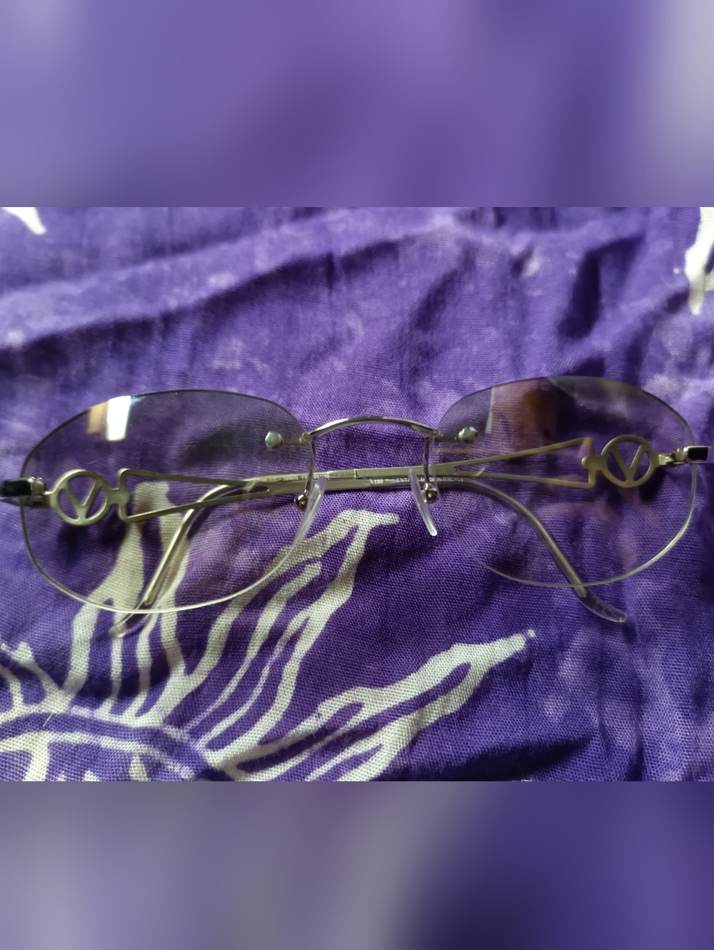 Valentino Purple Rimless Sunglasses